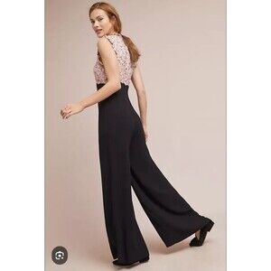 Anthropologie Moulinette Soeurs Hadley Jumpsuit Floral Black One Piece Size 8